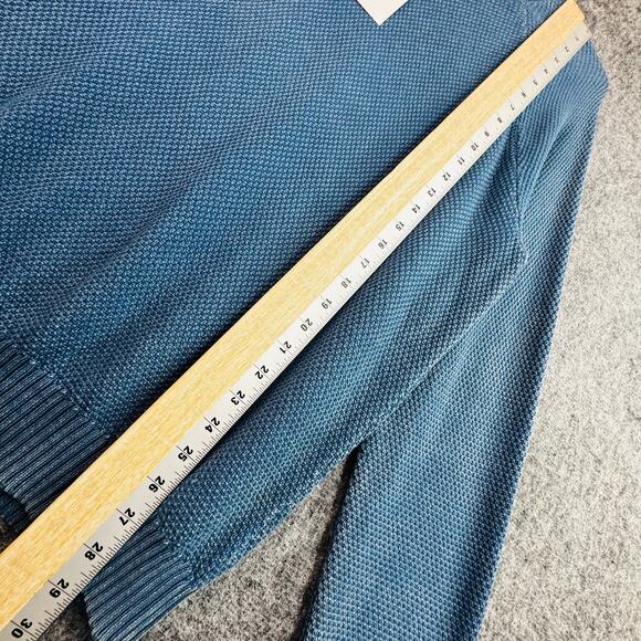 Thomas Sterling Washed Blue Denim-Style Knit Crewneck Sweater Size XL - Picture 6 of 7